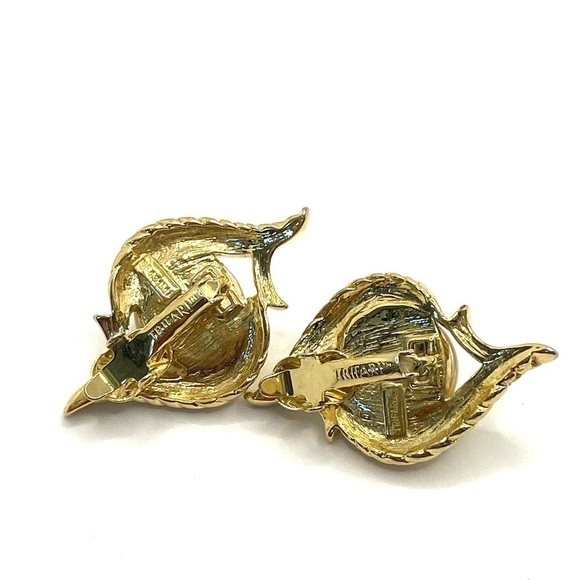 Trifari TM Clip Ons Earrings Faux Pearls 80s 90s - Picture 7 of 11